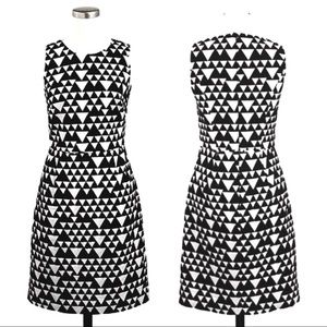 J. Crew Factory Pleated Geometric Jacquard Dress 2